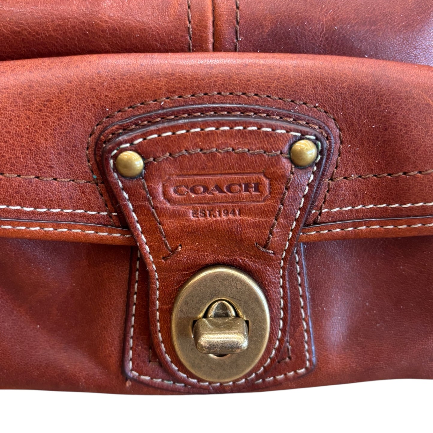 Handbag Designer By Coach In Brown, Size:Small