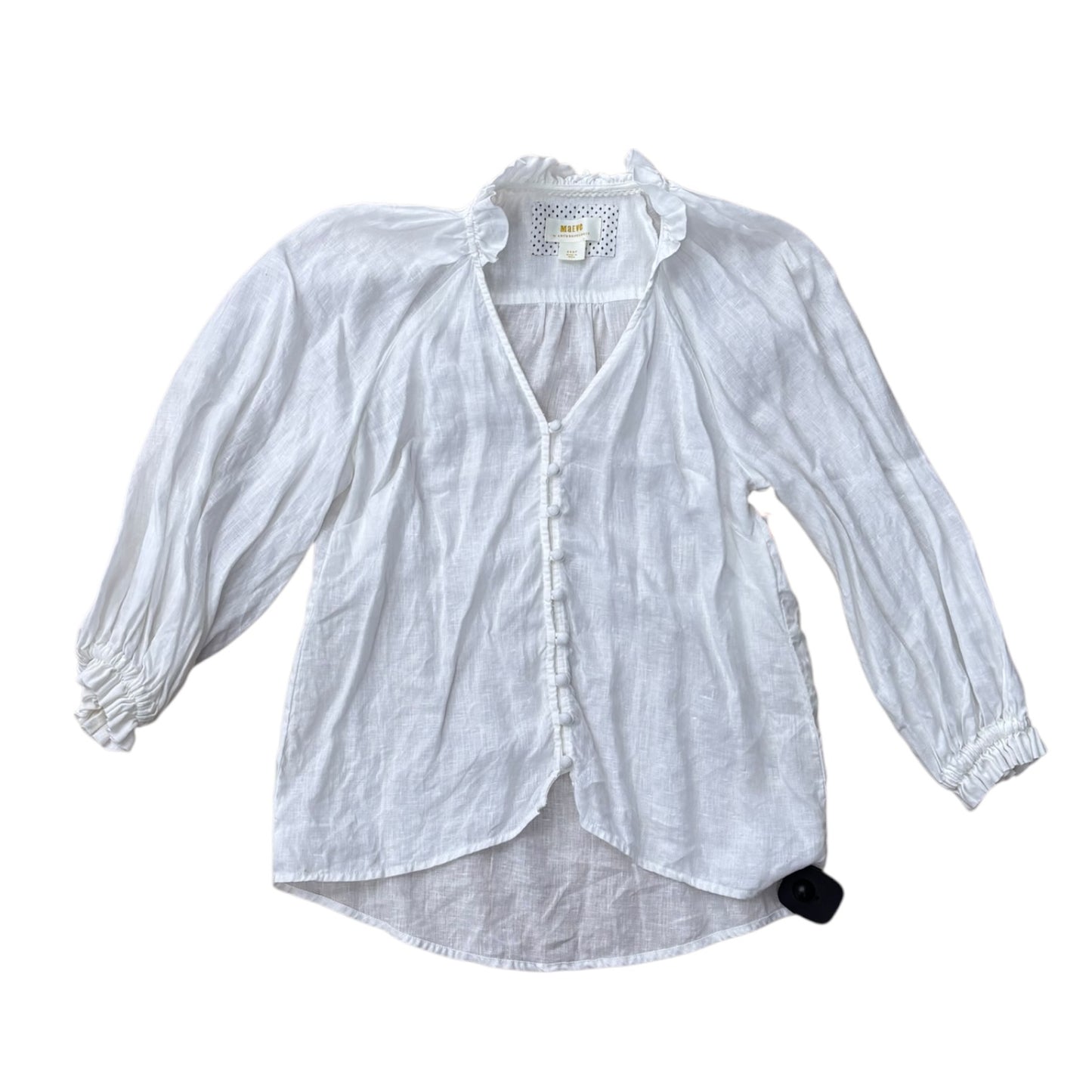 Blouse Ls By Maeve In Cream, Size:Xxsp