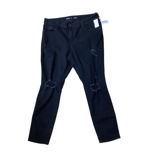 Jeans Skinny By Old Navy In Black Denim, Size:14