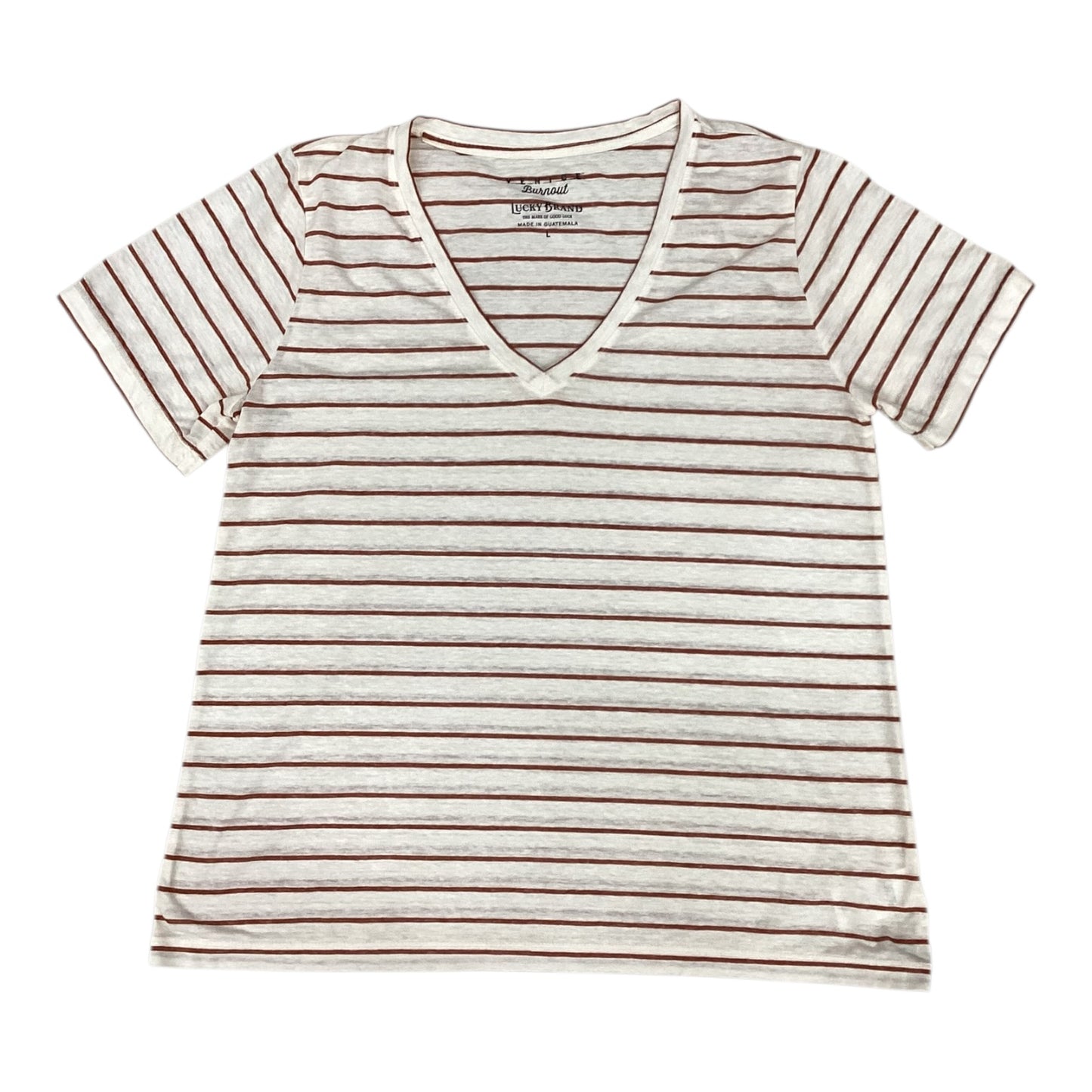 Top Ss By Lucky Brand In Brown & Tan, Size:L
