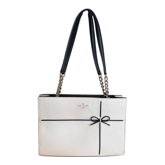 Handbag Designer By Kate Spade In Black & Cream, Size:Medium