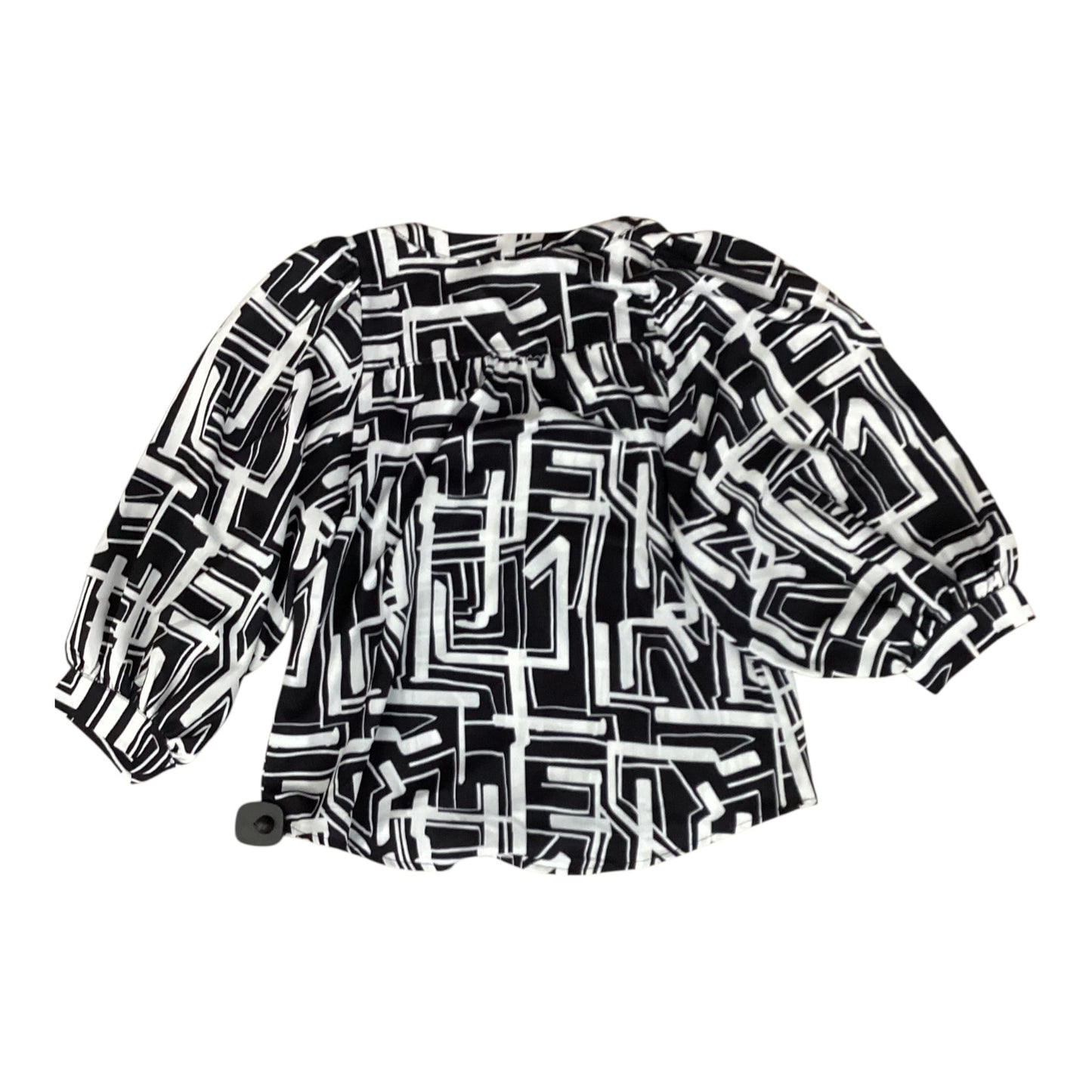 Top 3/4 Sleeve By Clothes Mentor In Black & White, Size:S