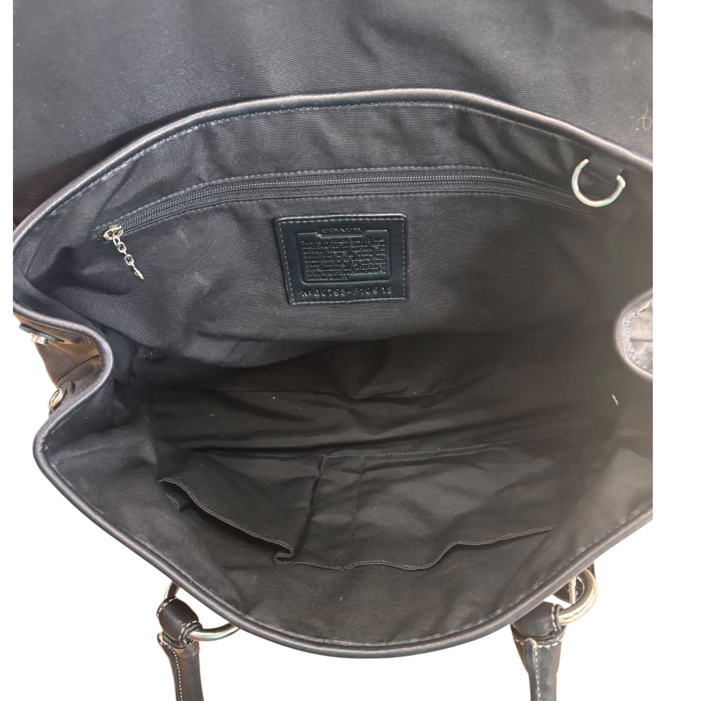 Handbag Designer By Coach In Black, Size:Medium