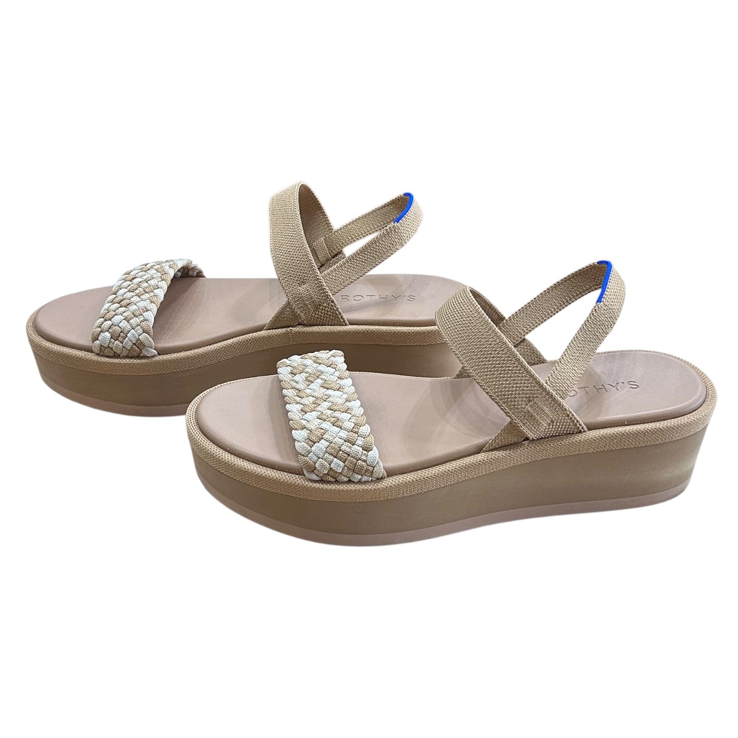 Sandals Heels Platform By Rothys In Cream & Tan, Size:9.5