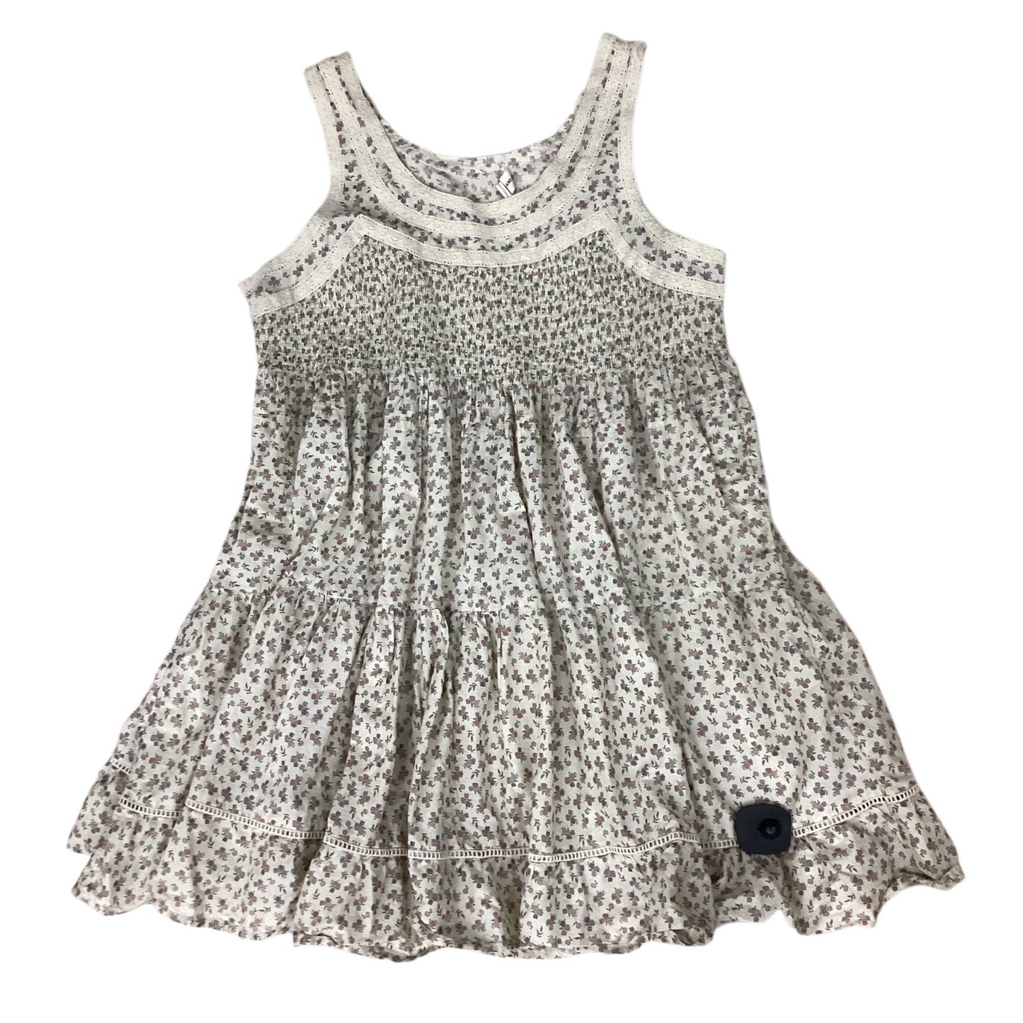 Dress Casual Short By Lucky Brand In Cream & Purple, Size:Xl