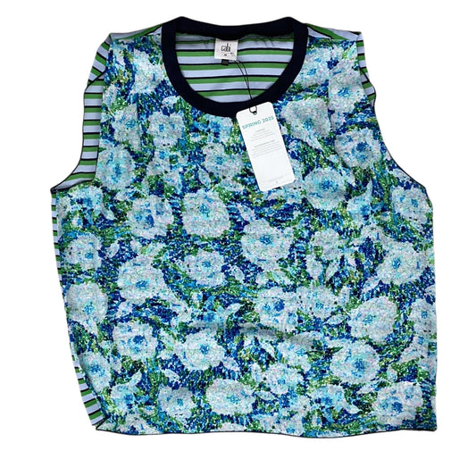 Top Sleeveless By Cabi In Blue & Green, Size:M