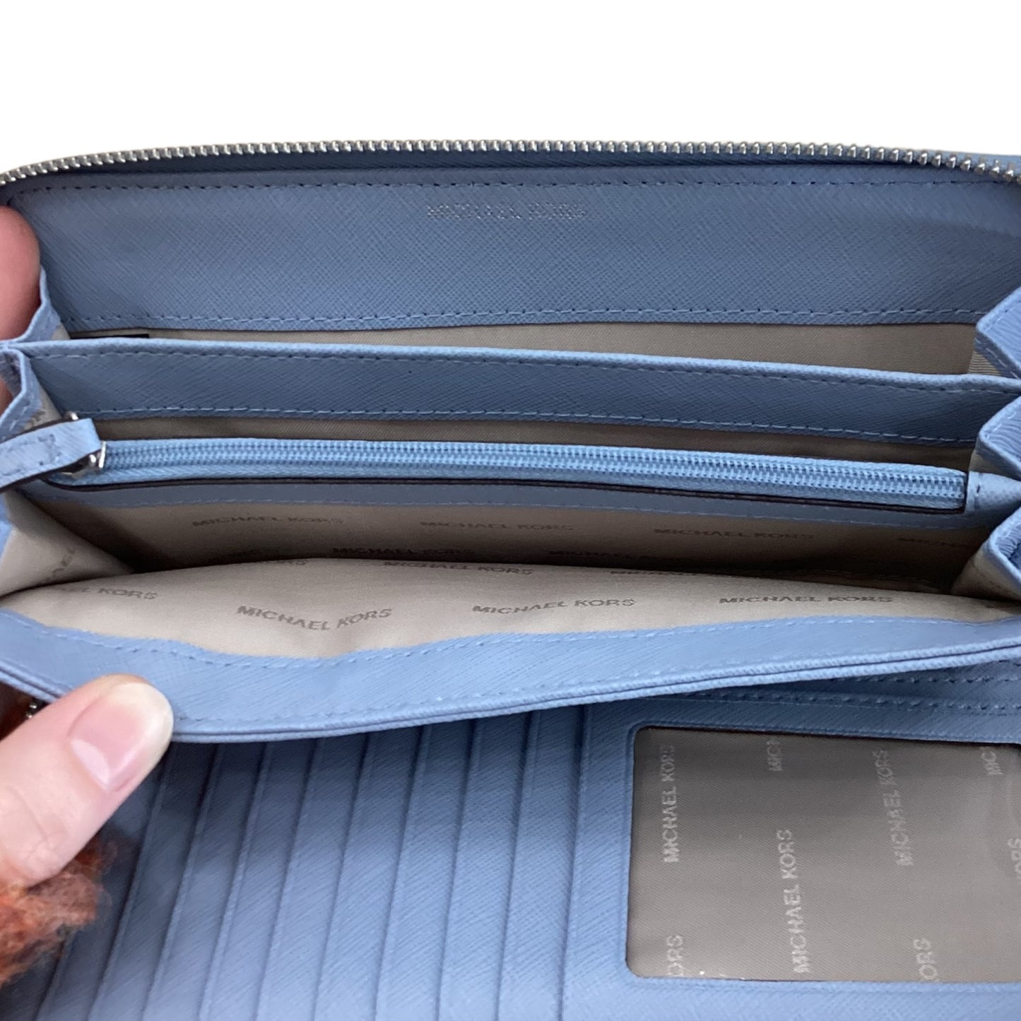 Wallet Designer By Michael Kors In Blue, Size:Large