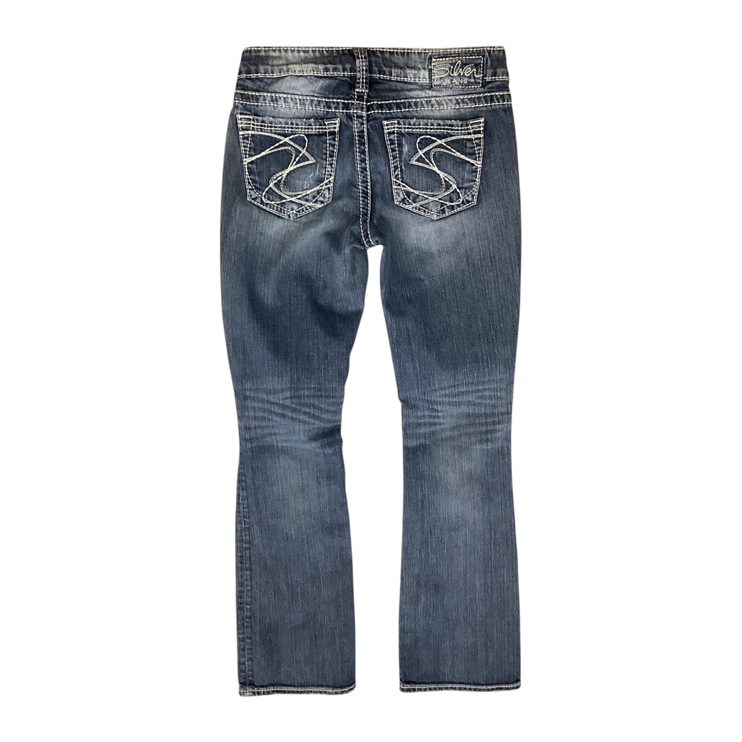 Jeans Boot Cut By Silver In Blue Denim, Size:4