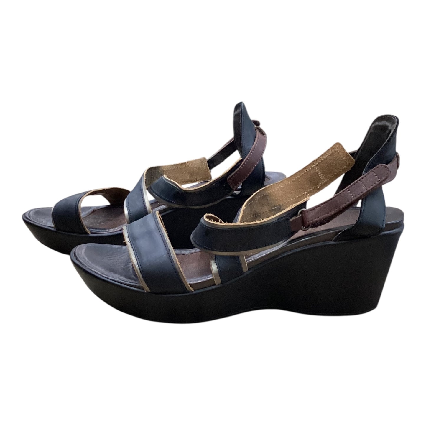 Sandals Heels Wedge By Naot In Black, Size:11