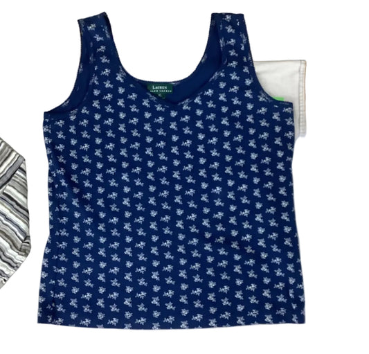 Top Sleeveless By Lauren By Ralph Lauren In Blue, Size:Xl