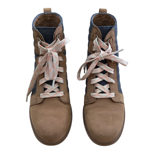 Boots Ankle Heels By Sorel In Brown & Grey, Size:8.5