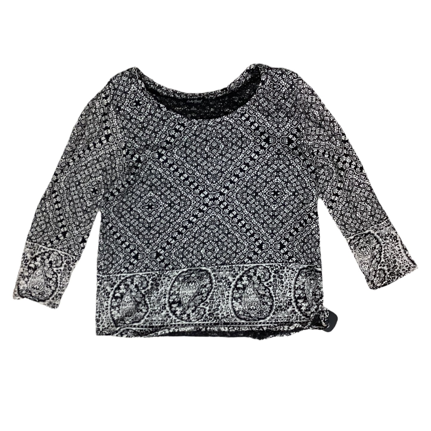 Top Ls By Lucky Brand In Black & Tan, Size:L