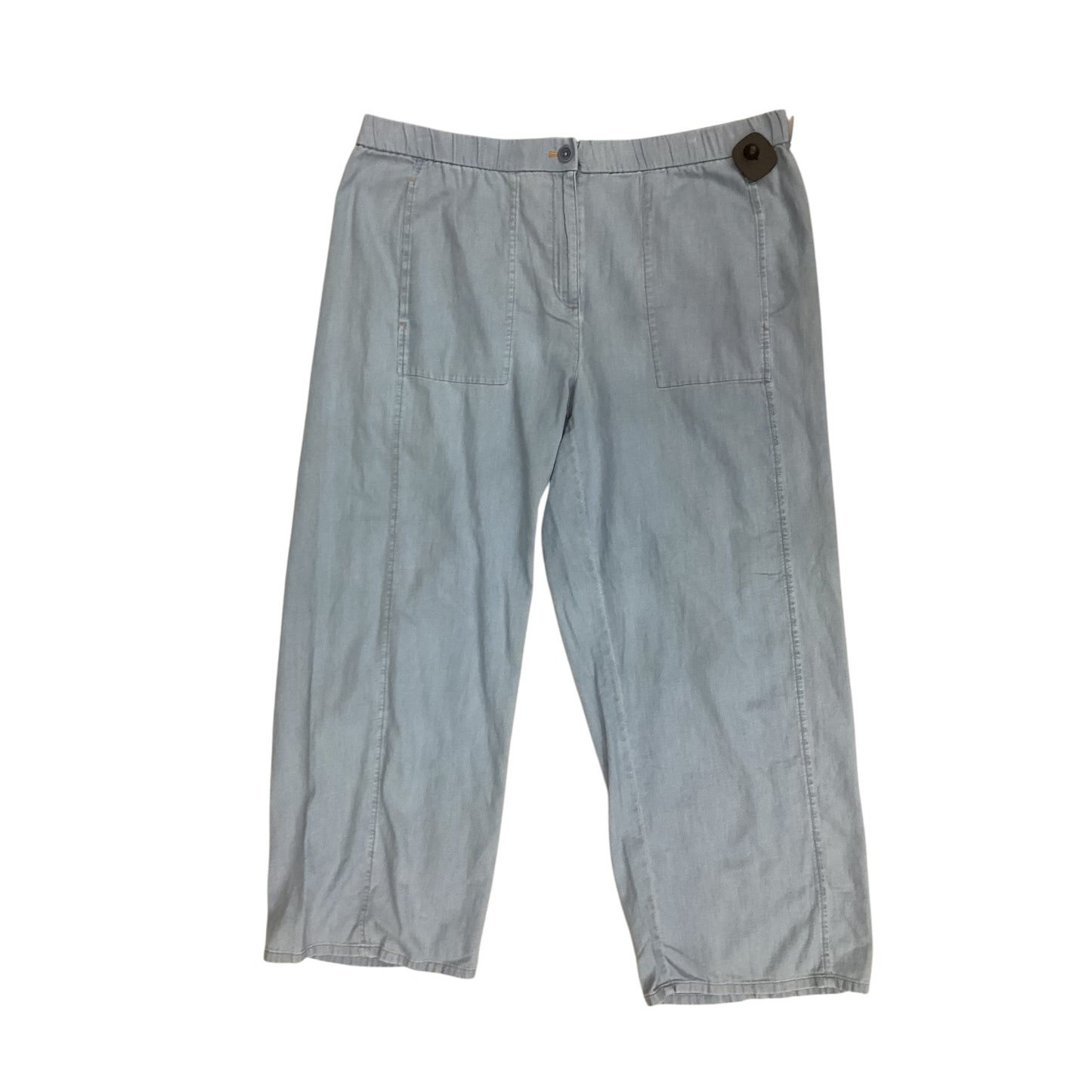 Pants Linen By Eileen Fisher In Blue Denim, Size:14