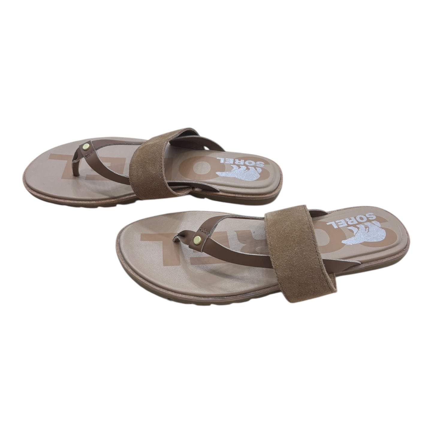 Sandals Flats By Sorel In Tan, Size:7.5