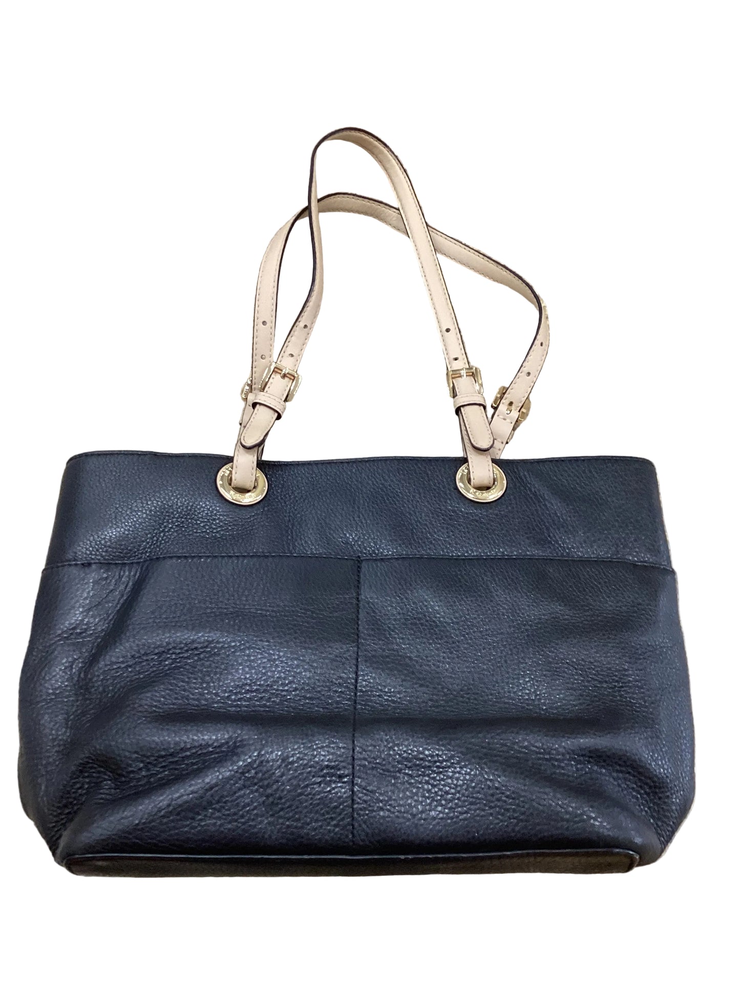 Handbag Designer By Michael Kors In Black & Tan, Size:Medium