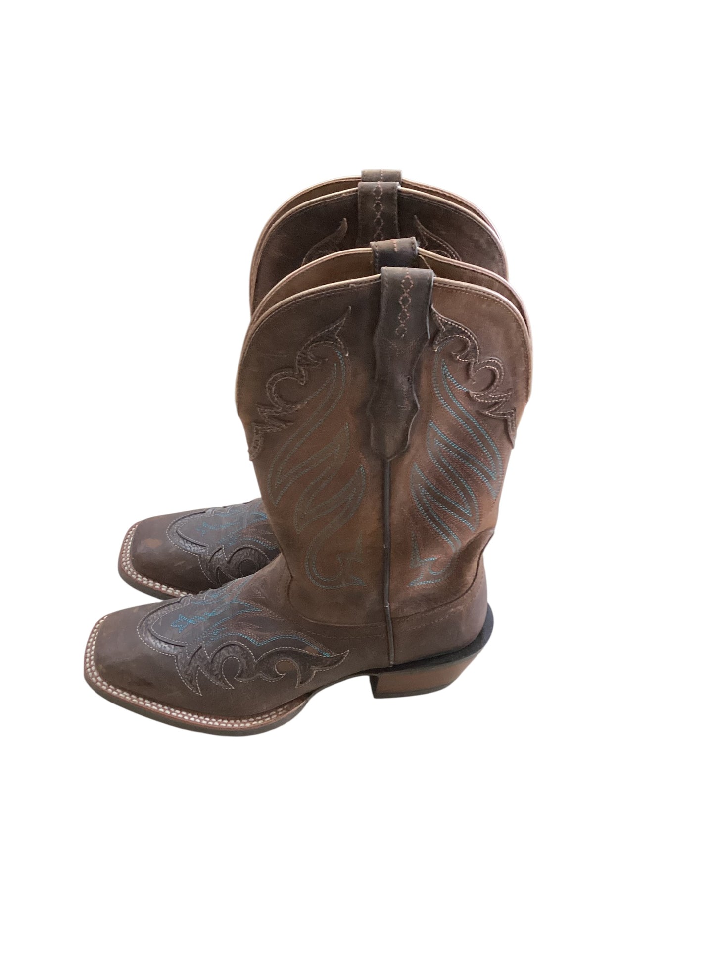 Boots Western By Ariat In Blue & Brown, Size:7.5