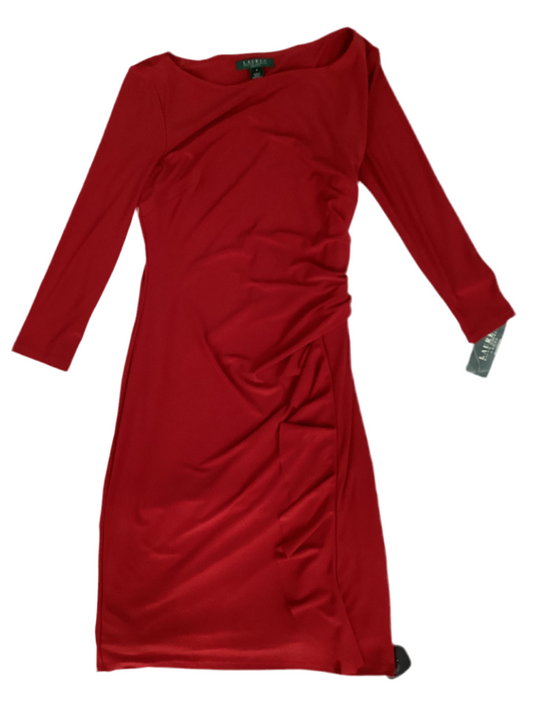 Dress Casual Midi By Lauren By Ralph Lauren In Red, Size:M