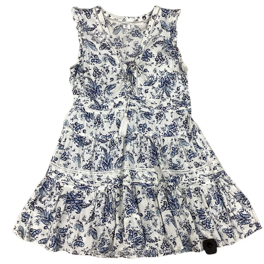 Dress Casual Short By Lucky Brand In Blue & Cream, Size:M